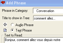 Ajouter une phrase dans une catégorie