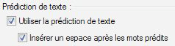 Activer la prédiction de mots