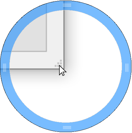 Le curseur n'est pas modifié par le survol d'un angle actif
