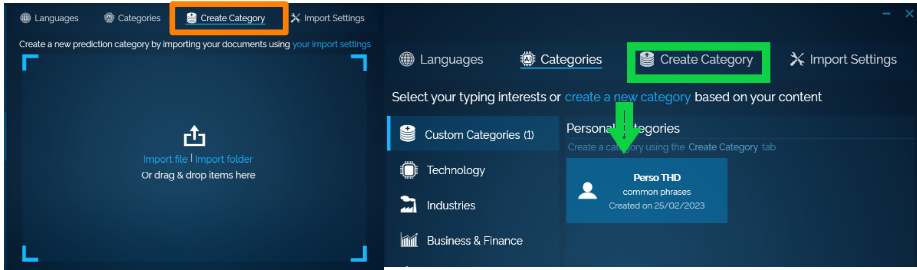 Importation de vocabulaire et création d’une nouvelle catégorie