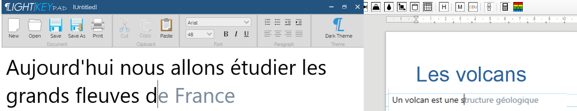 Éditeur LightkeyPad et utilisation de la fonction Lightkey Anywhere dans Libre Office