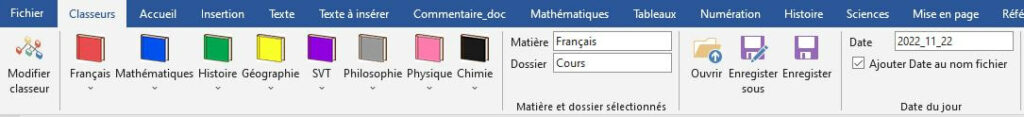 Outil Classeur pour Word