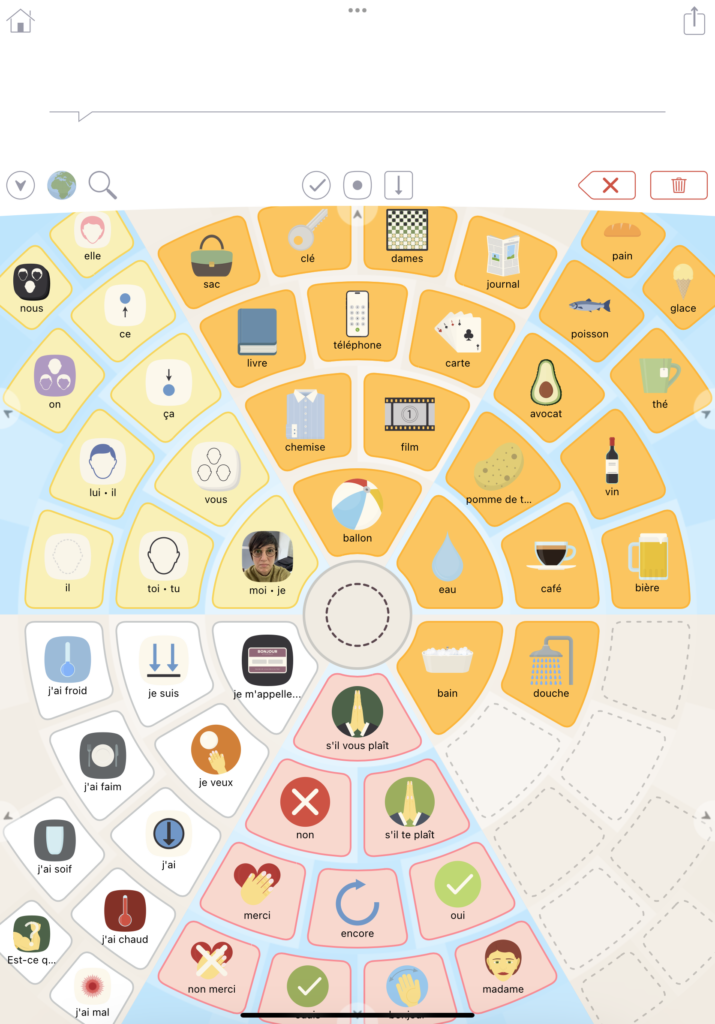 Dans Lemma, les pictogrammes sont organisés en une grille unique circulaire
