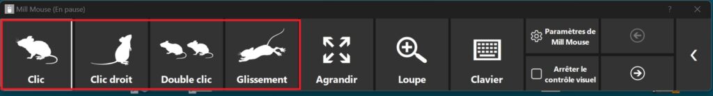 Création de 4 boutons dans Mill Mouse