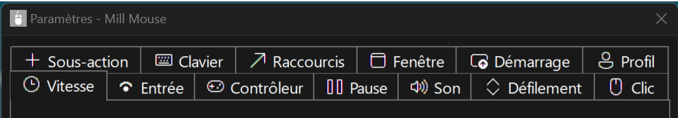 Paramètres de Mill Mouse